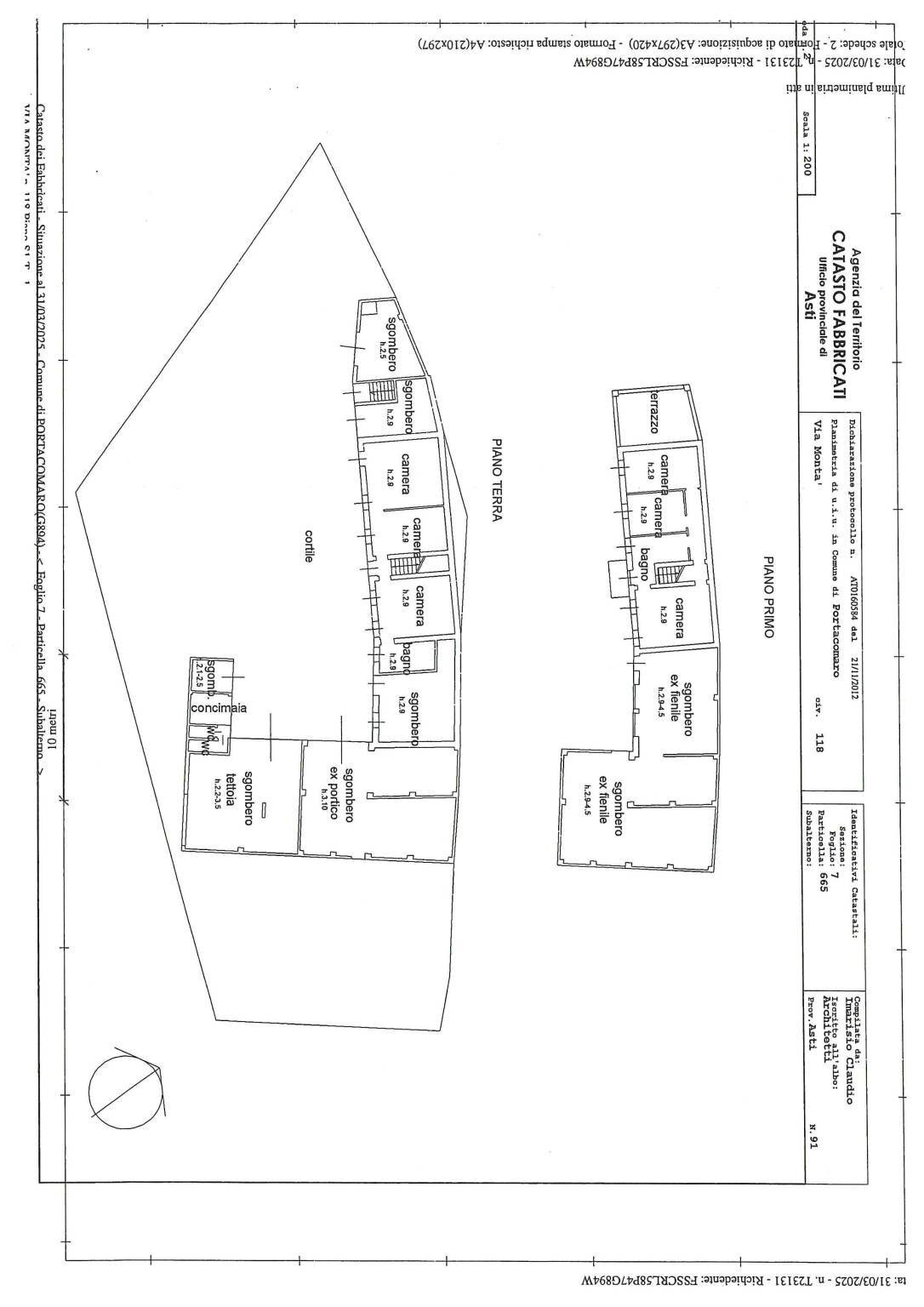 Rustico via Montà, Portacomaro - planimetria 1