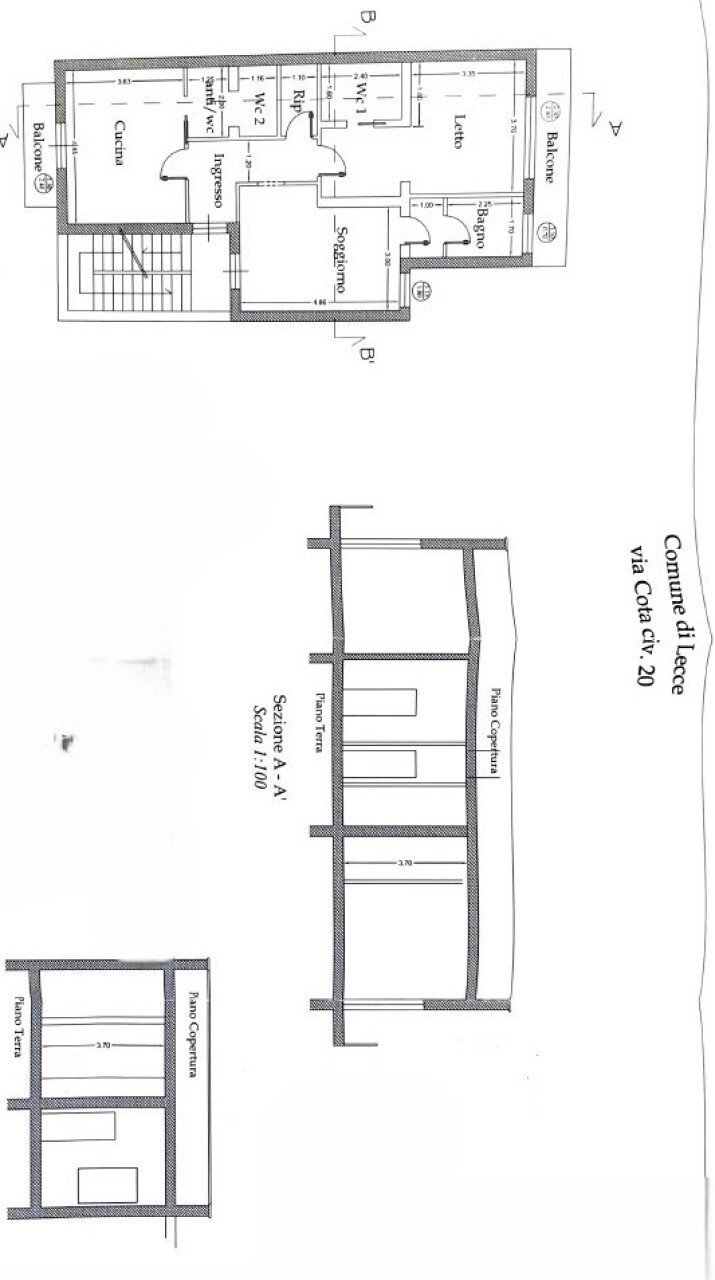 Three-room apartment via Cota, 20, Lecce - floor plans 1