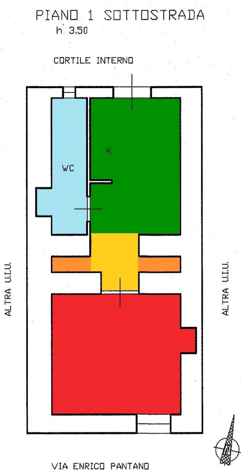 Two-room apartment via E. A. Pantano, 87, Catania - floor plans 1