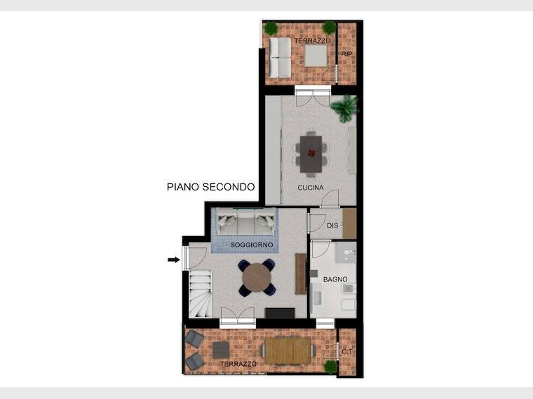 Quadrilocale Via Generale Dalla Chiesa, 4/1, Poirino - planimetria 1