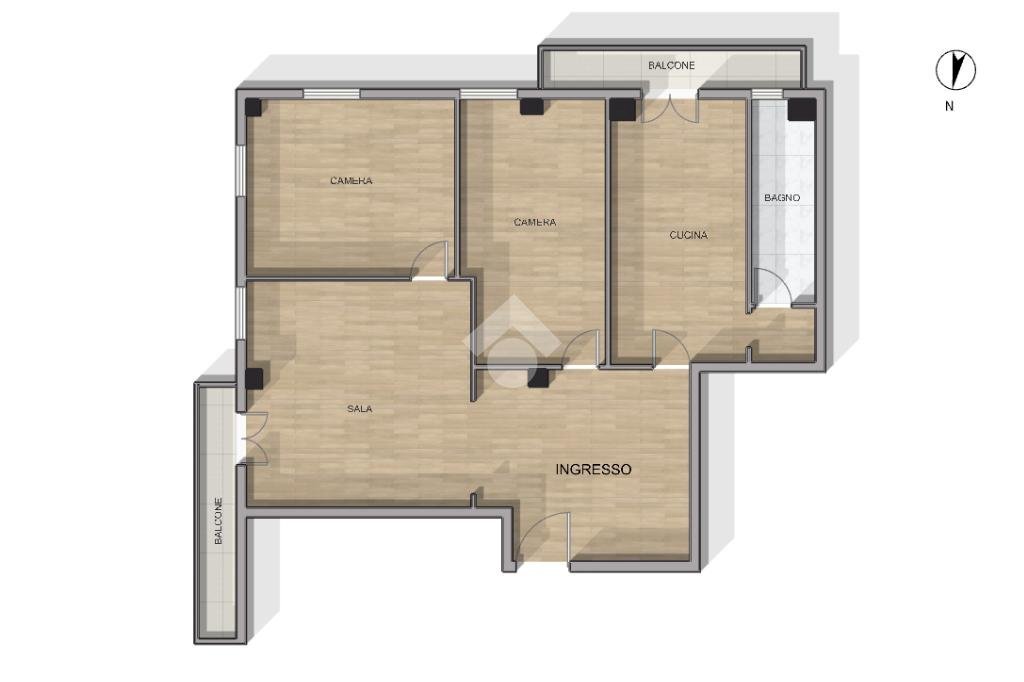 Four-room apartment Via Amerigo Vespucci, Genova (neighborhood Pegli) - floor plans 1