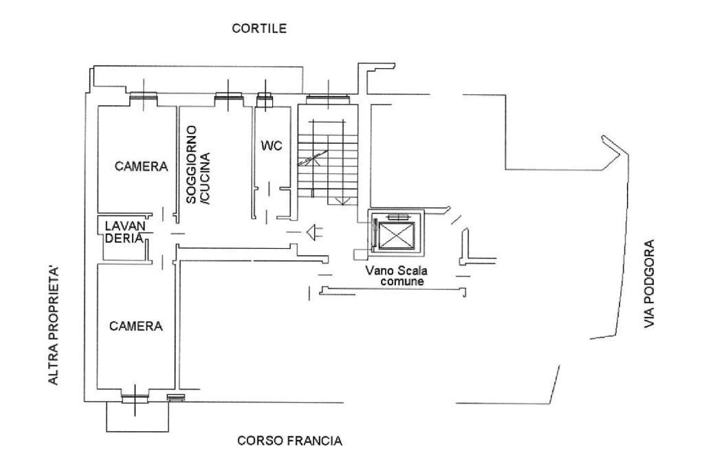 Trilocale Corso Francia, Collegno - planimetria 1