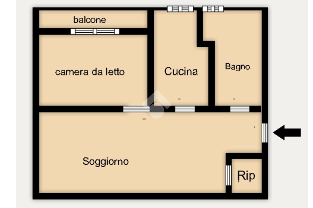 Two-room apartment Via Gaetano Strambio, Milano (neighborhood Città Studi) - floor plans 1