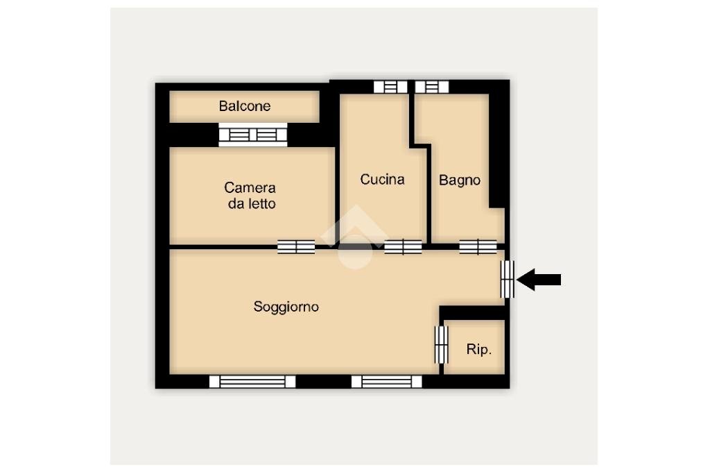 Two-room apartment Via Gaetano Strambio, Milano (neighborhood Città Studi) - floor plans 1