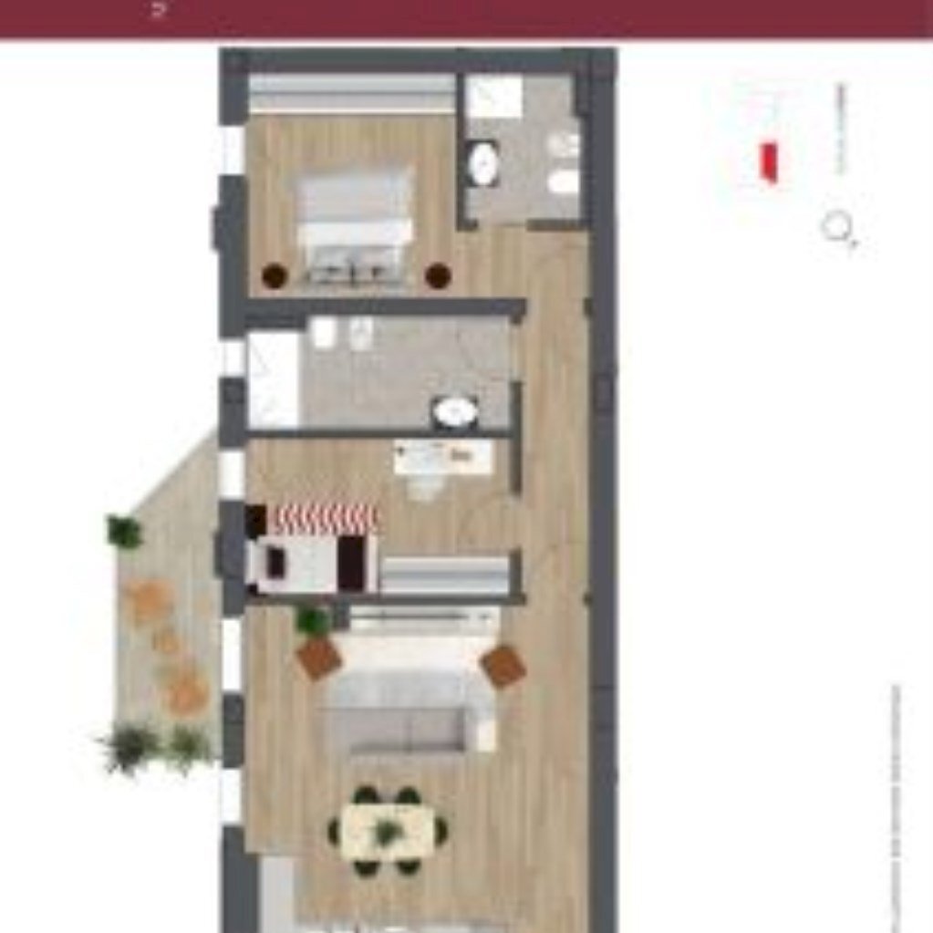 Trilocale Via Pietro Albertoni, 2, Bologna - planimetria 1