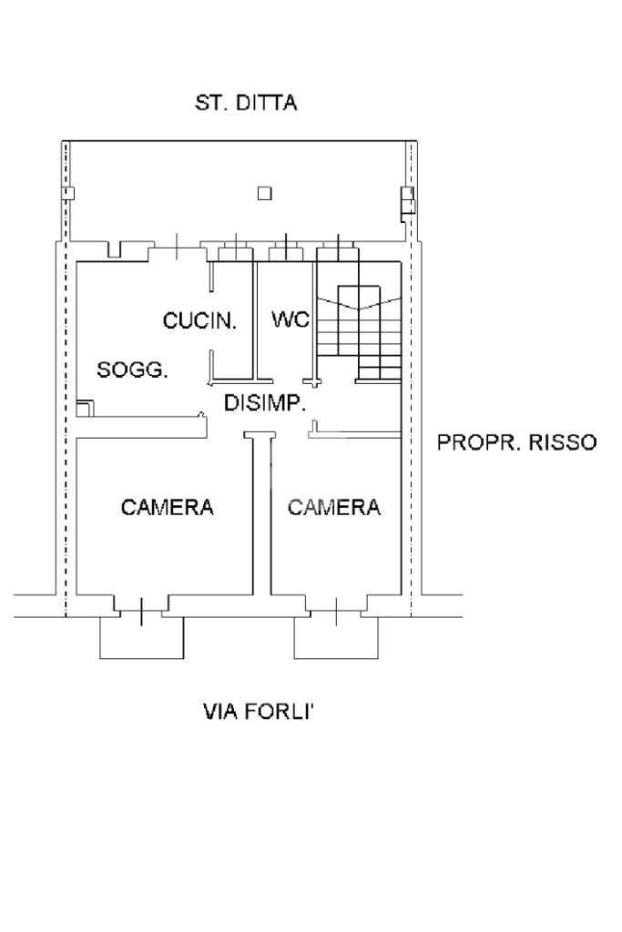 Three-room apartment Via Forlì, Torino (neighborhood Lucento) - floor plans 1