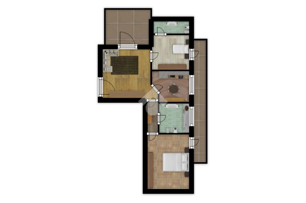 Three-room apartment Via Don Albino Saresella, Corbetta - floor plans 1