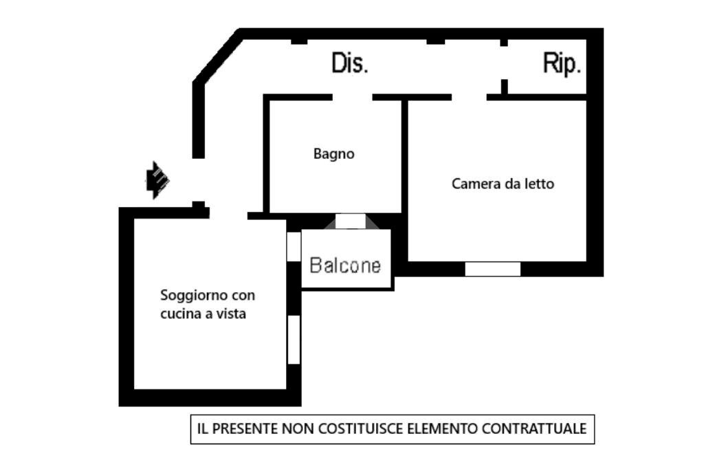 Two-room apartment Via Palmiro Togliatti, Paullo - floor plans 1