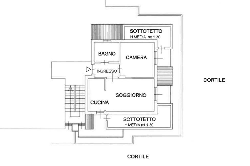 Two-room apartment Via Giovanni Boccaccio, Cesano Boscone - floor plans 1
