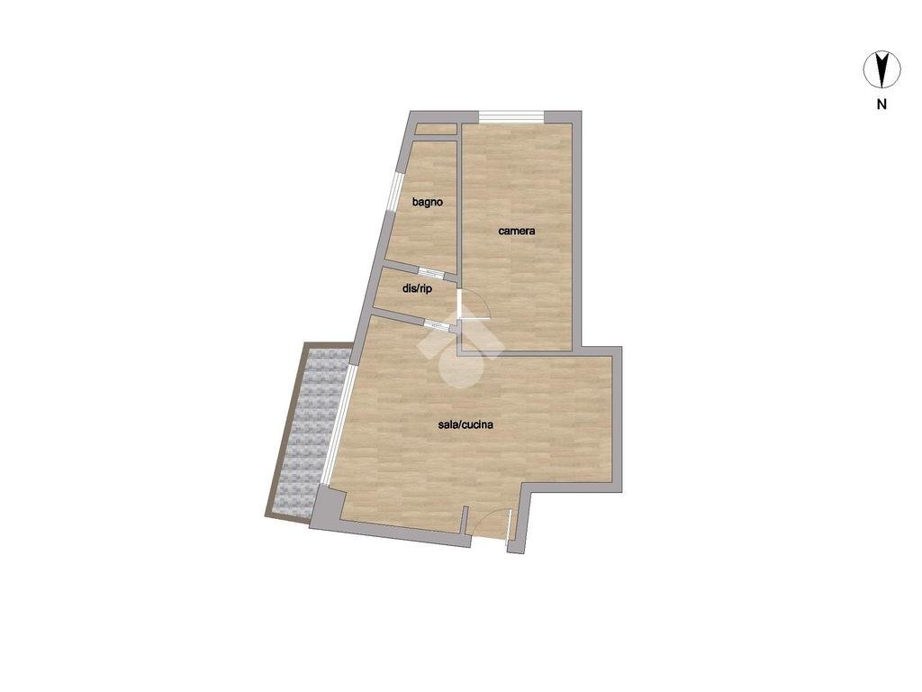 Bilocale Via San Carlo Borromeo, Rho - planimetria 1