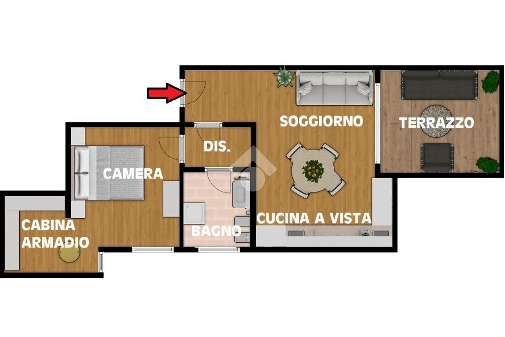 Bilocale Via Trieste, Peschiera Borromeo - planimetria 1