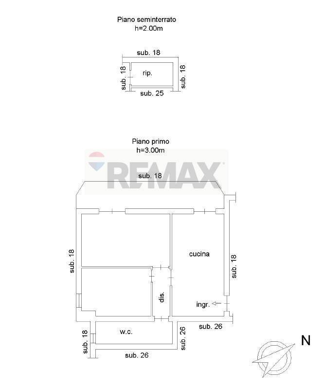 Pianta 2D - Three-room apartment Via IV Novembre
 
236, Carinola - floor plans 1