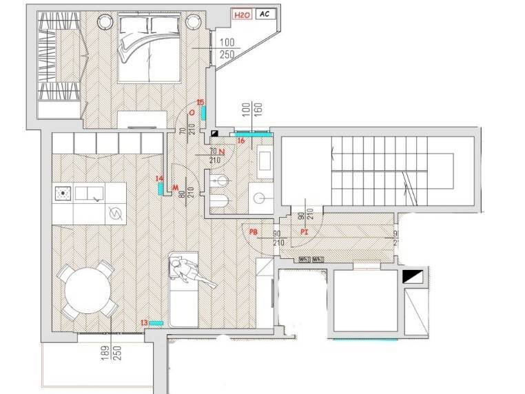 Foto 12 - Bilocale via locatelli
 
59, Bergamo - planimetria 1