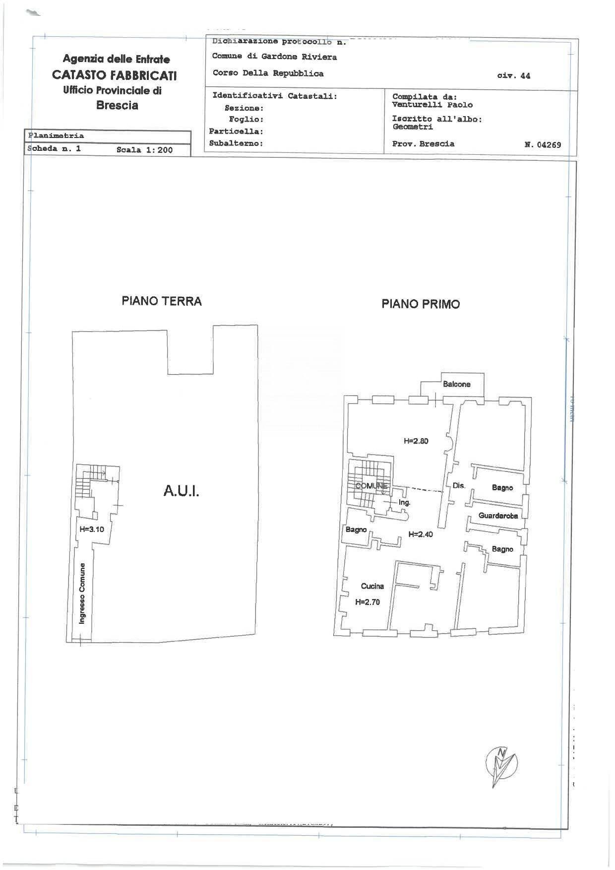 Foto 27 - Appartamento corso Zanardelli
 
44, Gardone Riviera - planimetria 1