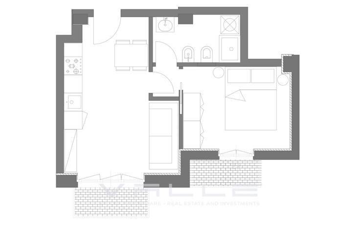 Planimetria - Bilocale via Maj, Bergamo - planimetria 1