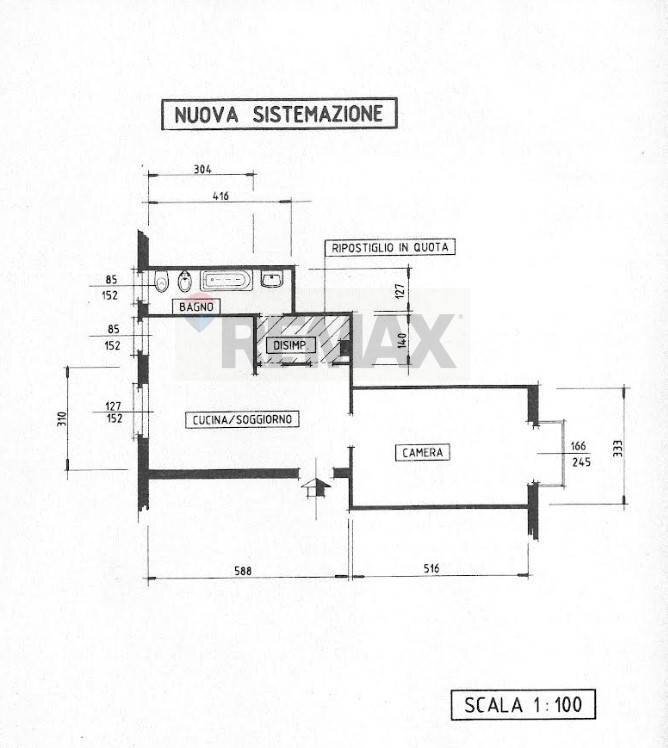 Pianta 2D - Bilocale Viale Fulvio Testi
 
81, Milano - planimetria 1