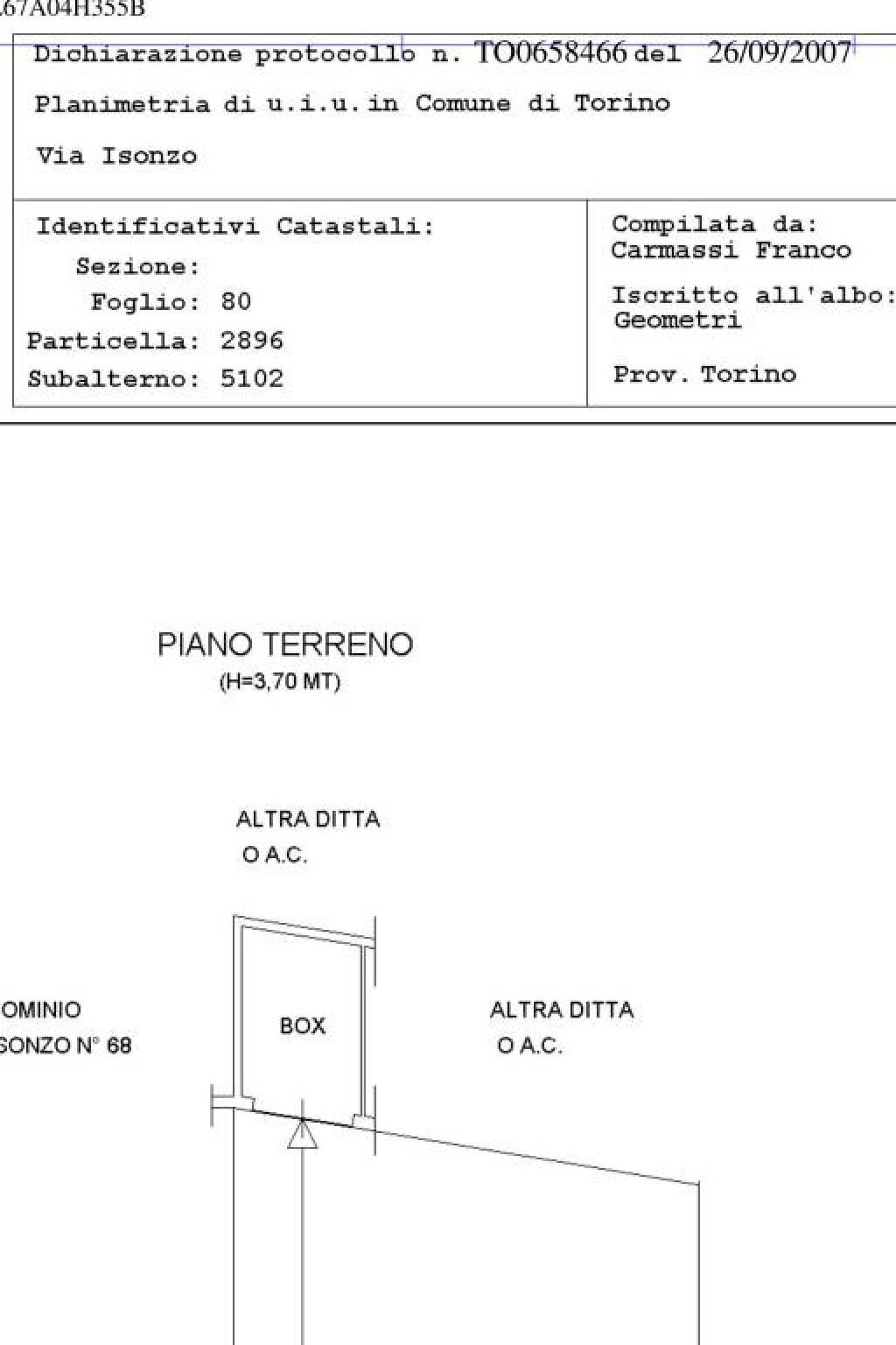 Box via Isonzo, 66, Torino (neighborhood San Paolo) - floor plans 1