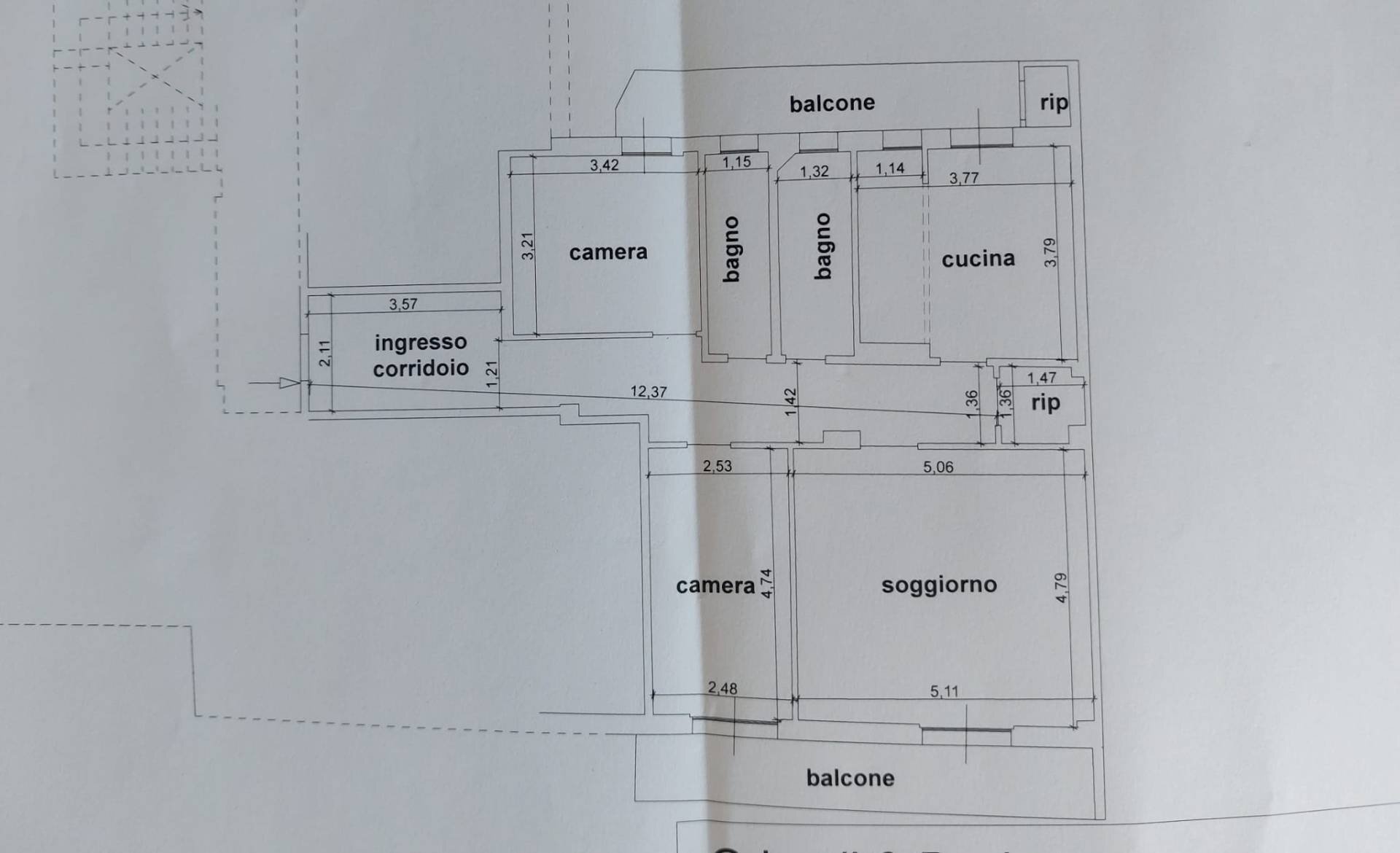 Foto 19 - Appartamento Via Peirogallo, Sanremo - planimetria 1