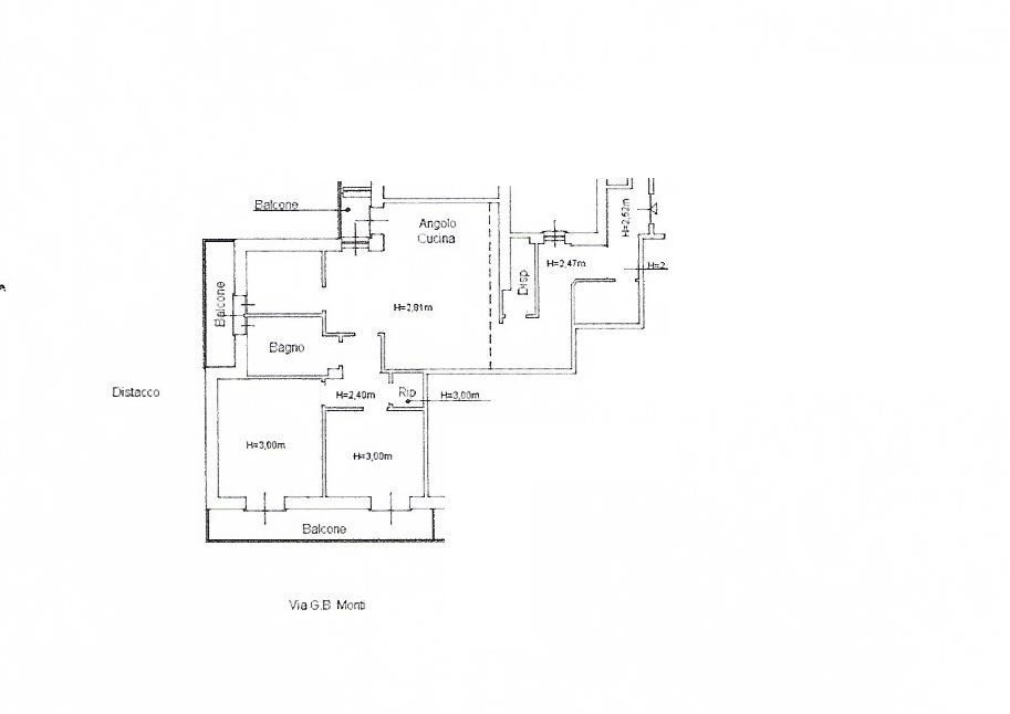 Quadrilocale via Gian Battista Monti, 20, Genova (zona Sampierdarena) - planimetria 1