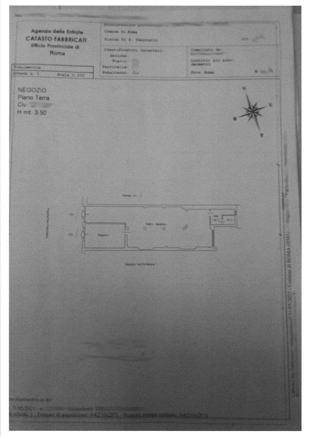 Shop piazza di San Pancrazio, Roma - floor plans 1