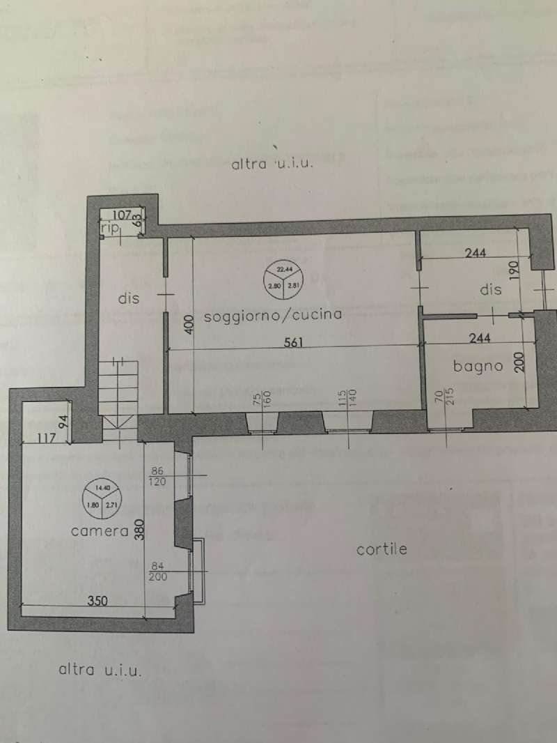 Planimetria - Two-room apartment via SAN FRANCESCO D'ASSISI, 2, Torino (neighborhood Centro) - floor plans 1