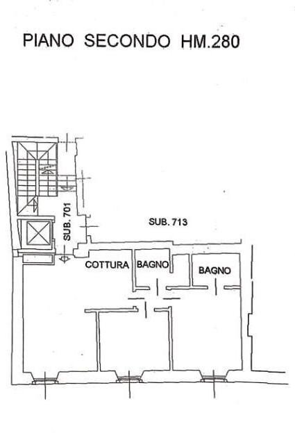Four-room apartment piazza Mercato del Fieno, Bergamo (neighborhood Città Alta) - floor plans 1