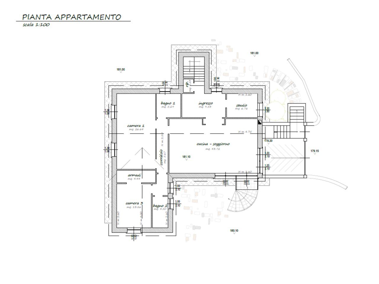 planimetria di progetto appartamento.png - Casa indipendente Via Giovanni Falcone 8, Cogoleto - planimetria 1