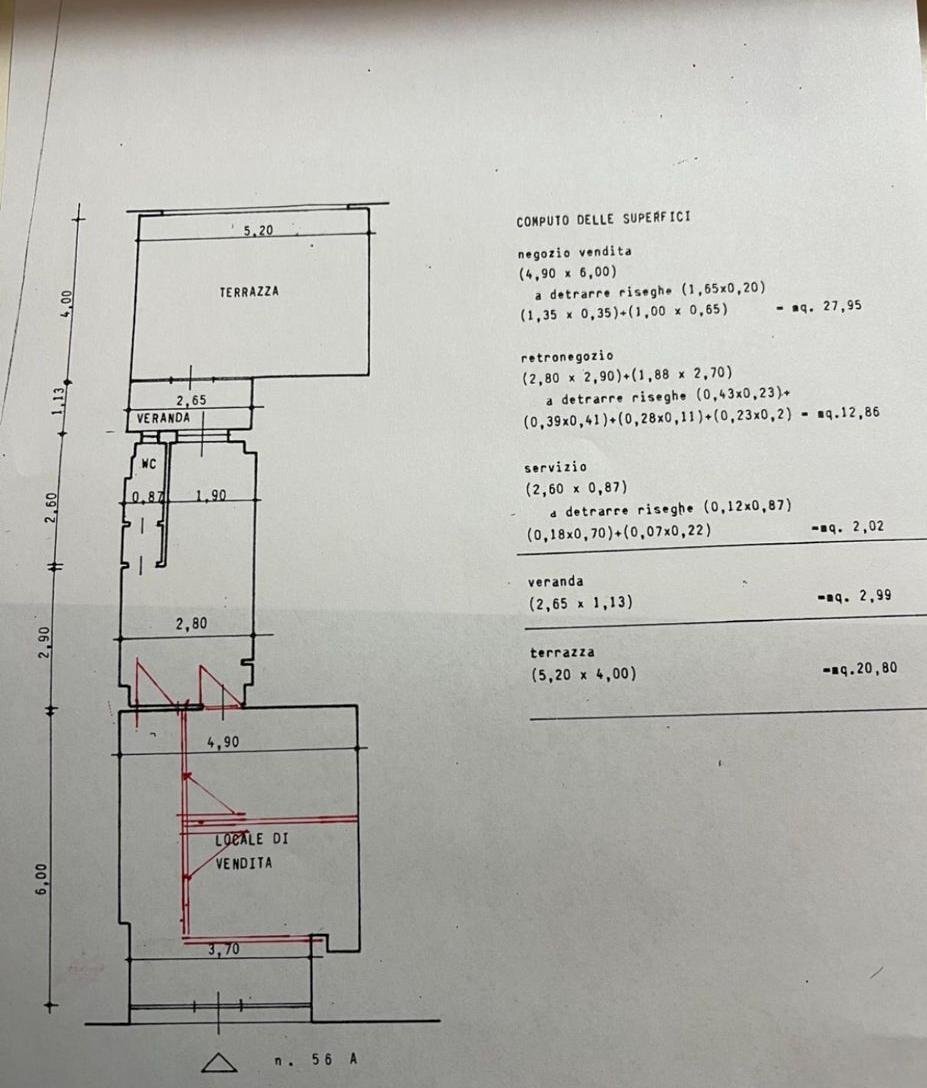 Planimetria.jpeg - Commercial Premises Via Stefano Buonsignori, Firenze (neighborhood Santa Maria Novella) - floor plans 1