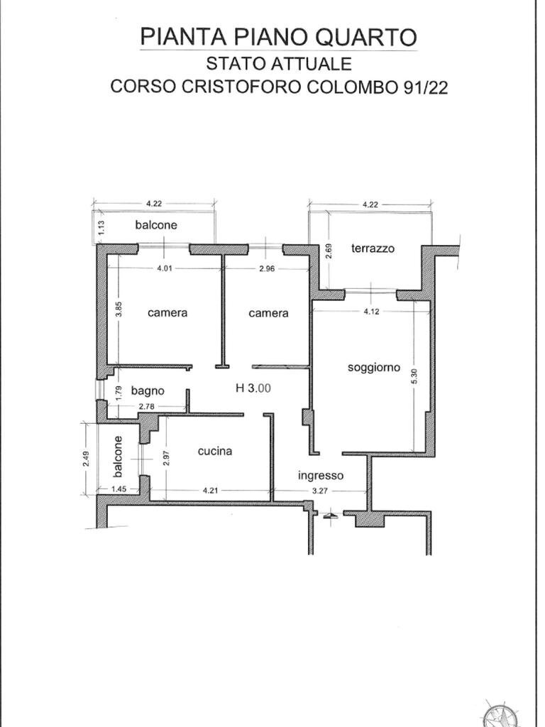 Quadrilocale corso cristoforo colombo, Chiavari - planimetria 1