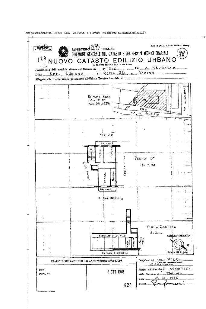 Three-room apartment Via san maurizio, Ciriè - floor plans 1