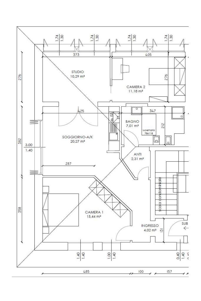 Four-room apartment Via della Libertà, Casalecchio di Reno - floor plans 1