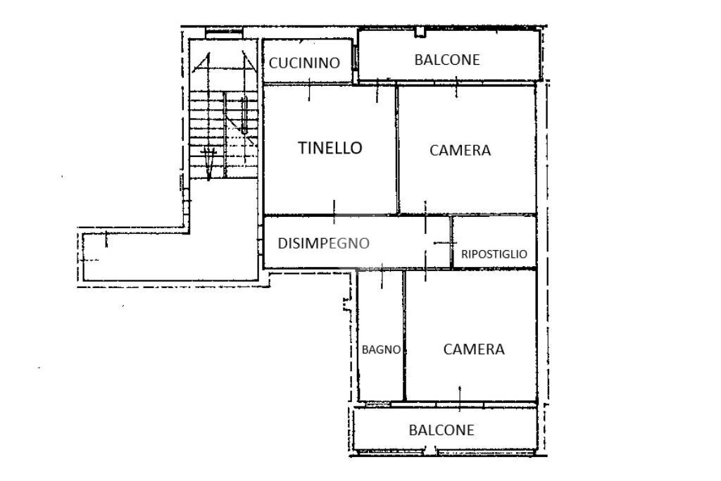 Three-room apartment Via Cuneo, Barge - floor plans 1