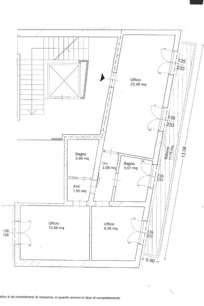 Ufficio Piazza Unità, Riccione - planimetria 1