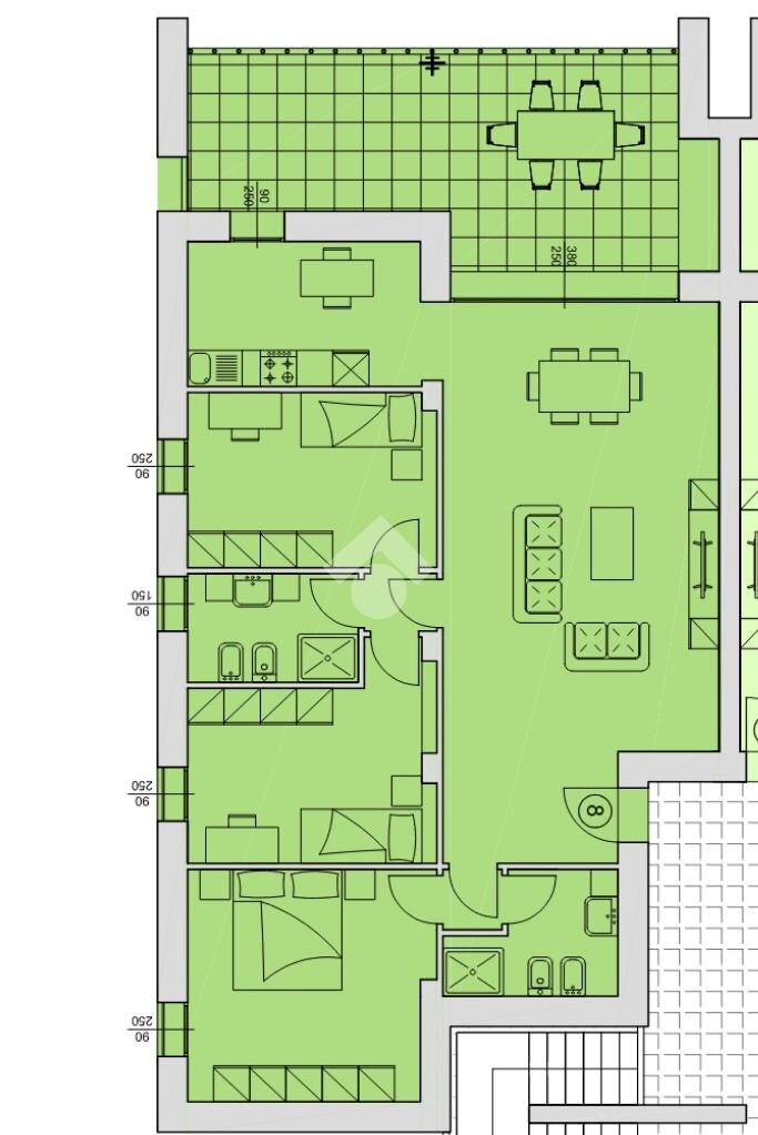 Quadrilocale Viale Silvano Mario Zini, Reggio nell'Emilia - planimetria 1