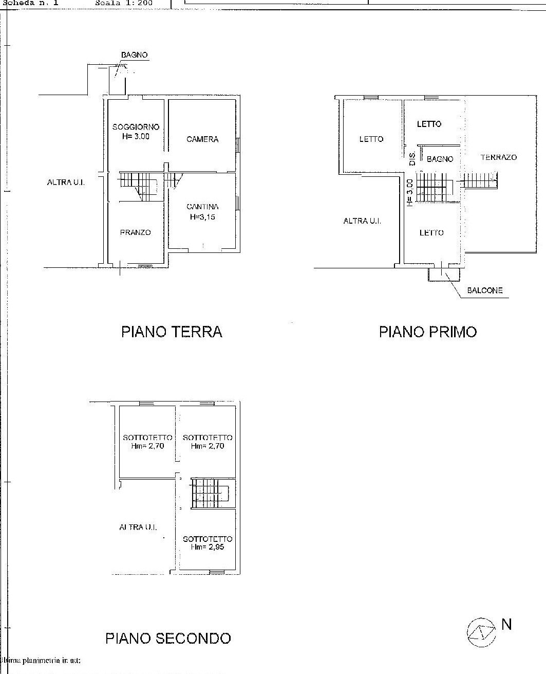planimetrie appartamento - Casa indipendente frazione Monte Catone, Imola - planimetria 1