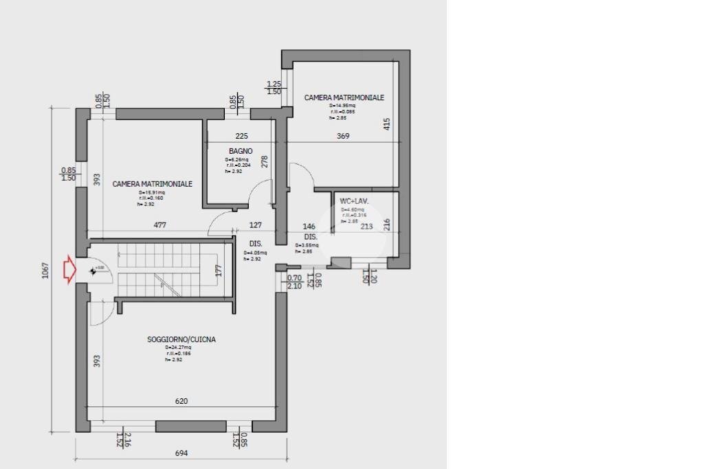 Trilocale Via Martiri della Libertà, Mezzano - planimetria 1