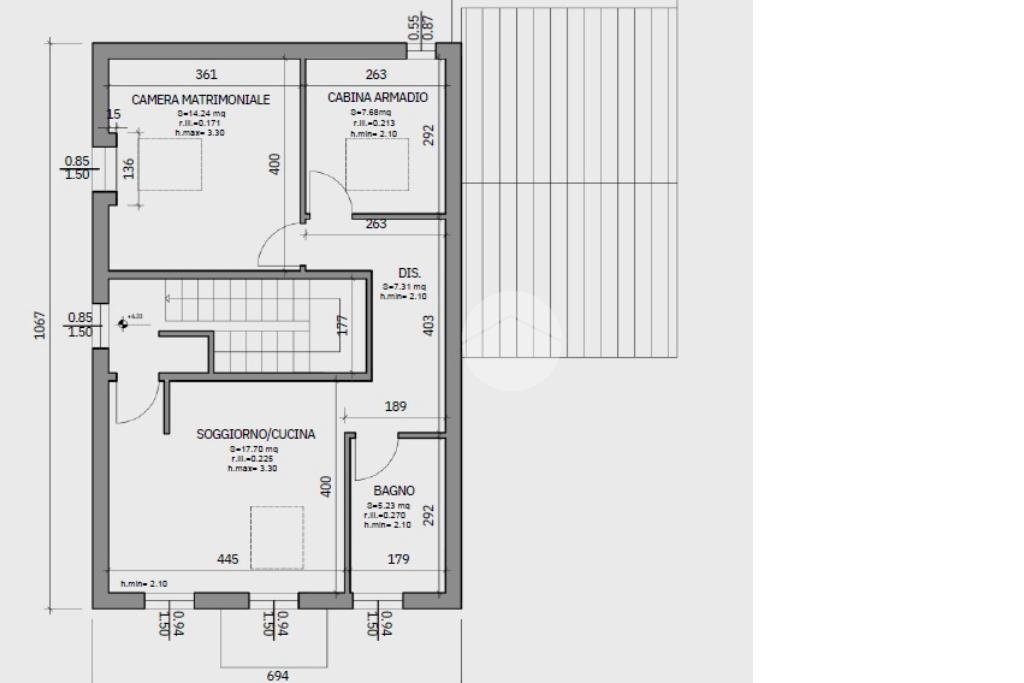 Bilocale Via Martiri della Libertà, Mezzano - planimetria 1