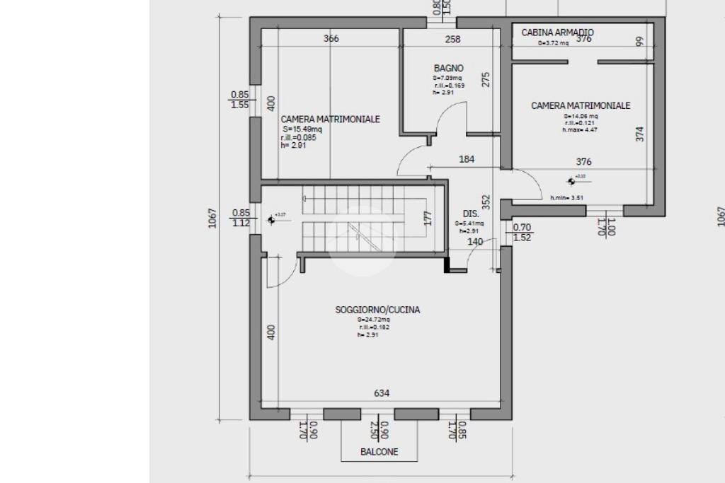 Trilocale Via Martiri della Libertà, Mezzano - planimetria 1
