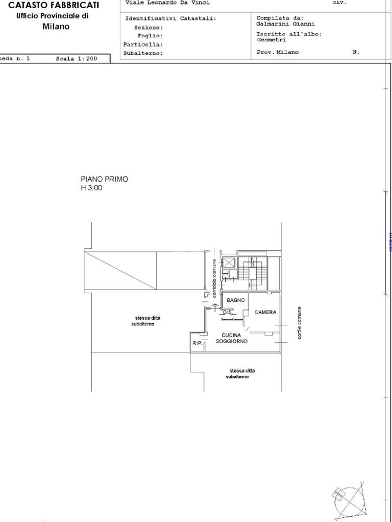 Two-room apartment Viale Leonardo Da Vinci, Trezzano sul Naviglio - floor plans 1