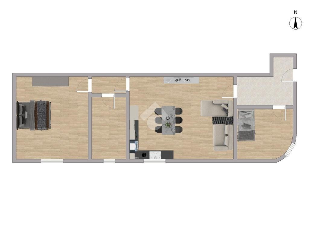 Trilocale Via Privata Battista De Rolandi, Milano (zona Villapizzone) - planimetria 1