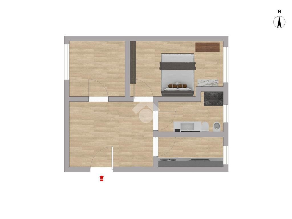 Bilocale Via Francesco De Sanctis, Milano - planimetria 1