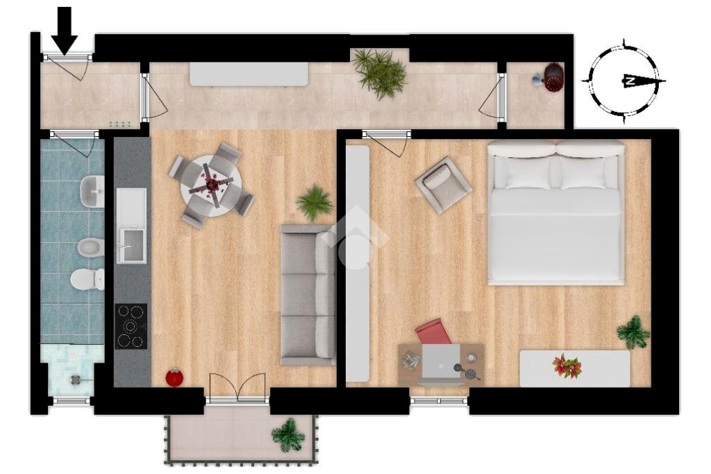 Bilocale Via gratosoglio, Milano (zona Gratosoglio) - planimetria 1