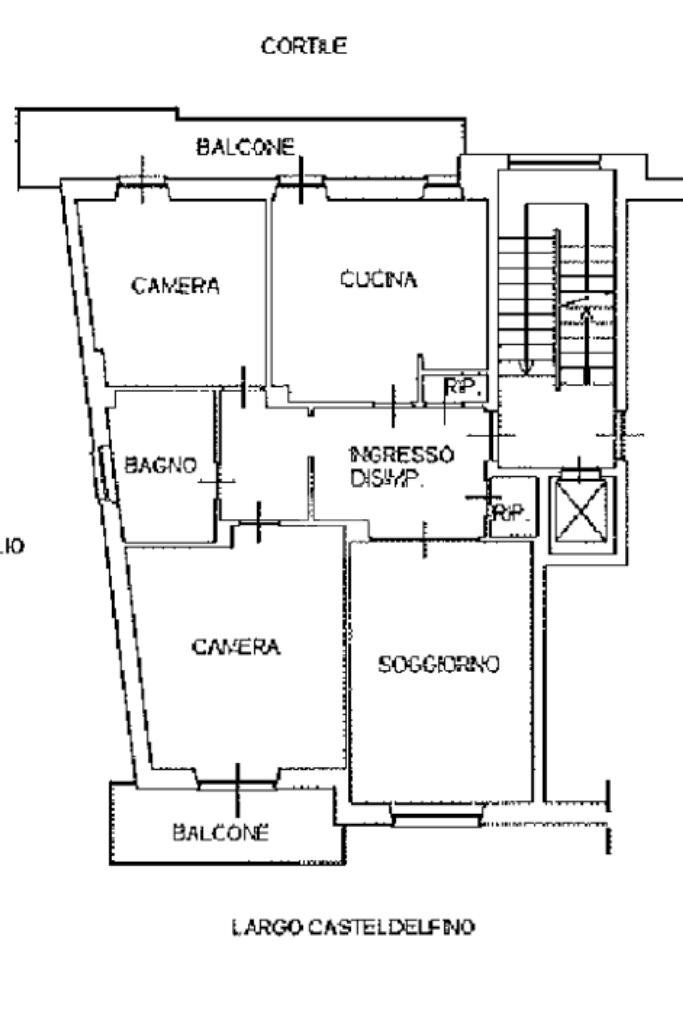 Appartamento Via Casteldelfino, Torino - planimetria 1