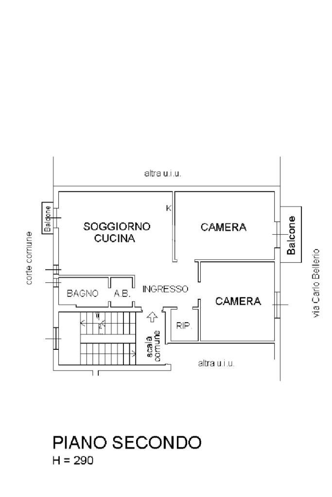 Three-room apartment Via Carlo Bellerio, Milano (neighborhood Affori) - floor plans 1