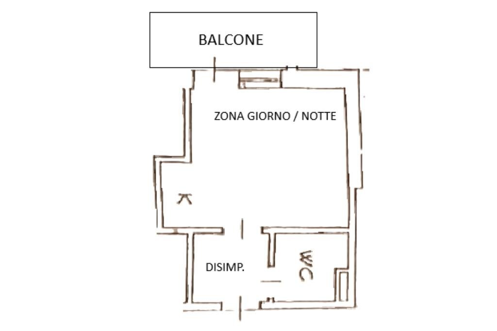 Monolocale Via Matteo Civitali, Milano (zona San Siro) - planimetria 1