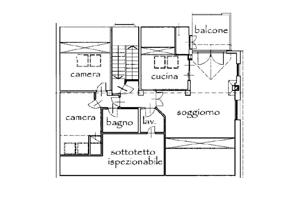Quadrilocale Via Giovanni Servais, Torino (zona Parella) - planimetria 1