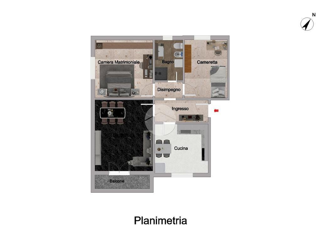 Three-room apartment Via Porra, Bollate - floor plans 1