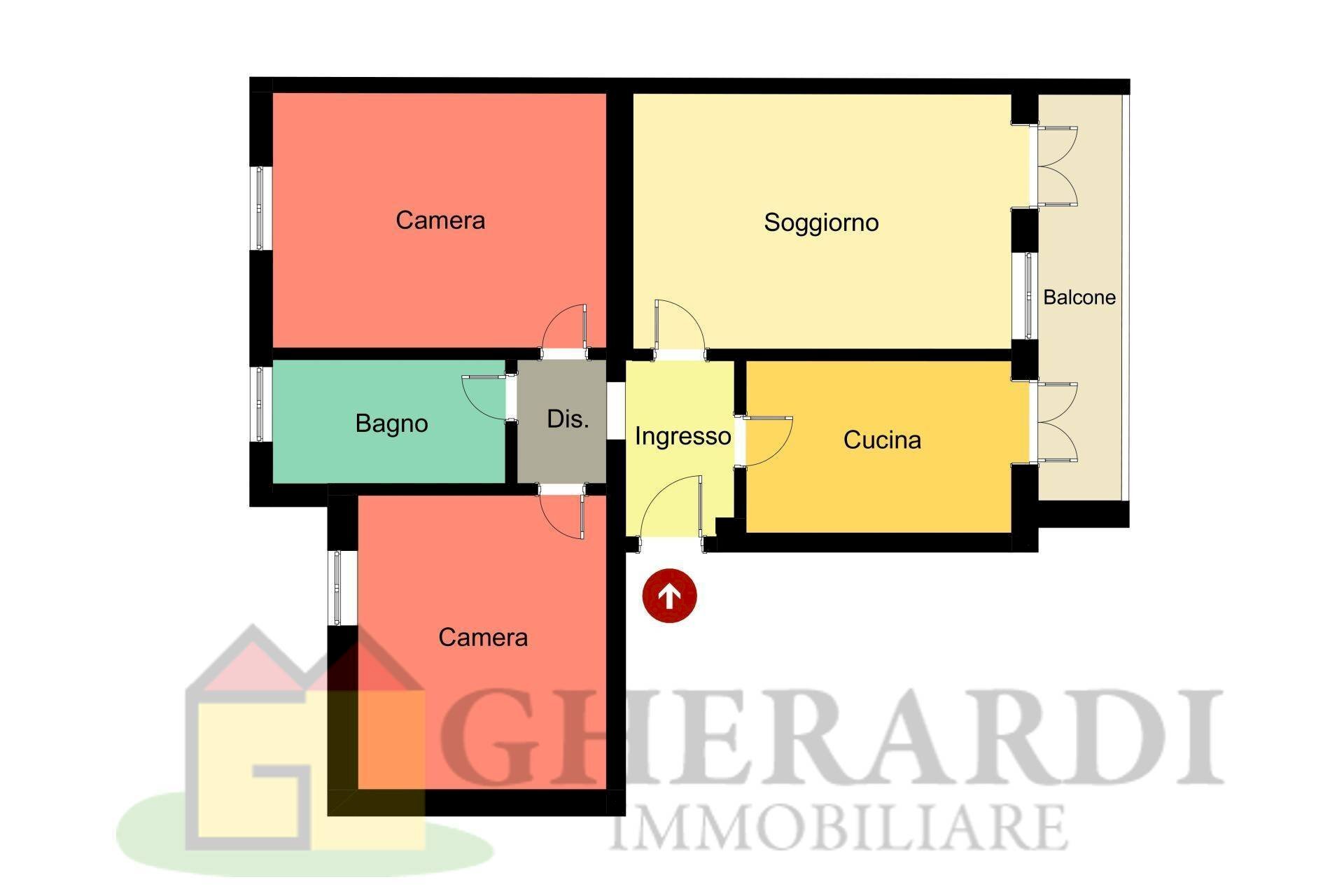 Foto 2 - Trilocale Ferrara - planimetria 1