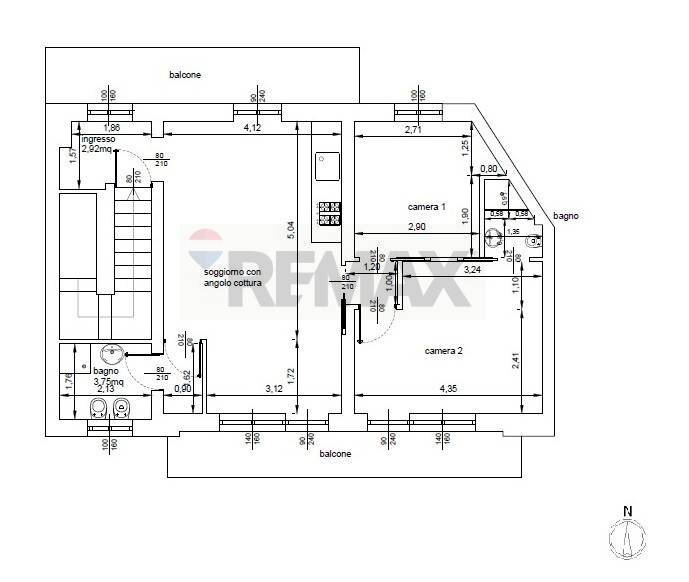 Pianta 2D - Trilocale Viale Lombardia
 
106, Lissone - planimetria 1