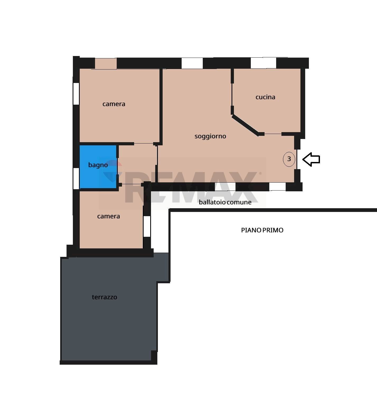 Pianta 2D - Trilocale Via Carlo Porta, Bovisio-Masciago - planimetria 1